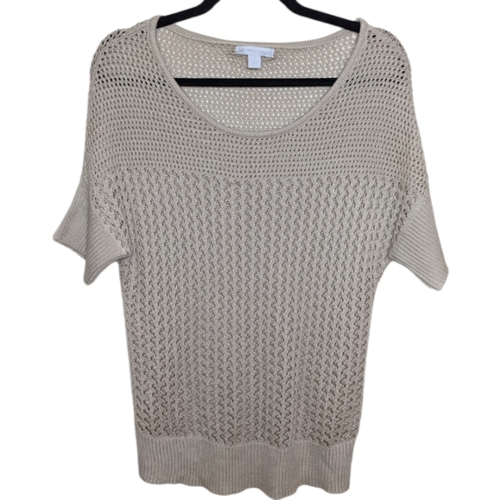 New York & Co Knit Tan Sweater Top Small great for layers